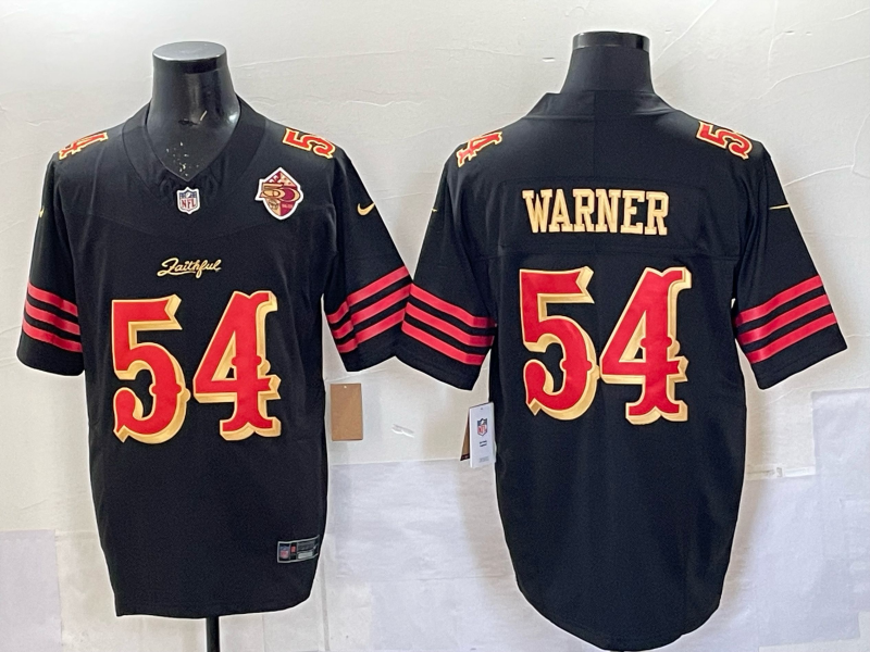Men San Francisco 49ers #54 Warner black Limited Nike NFL 2025 Jersey 07